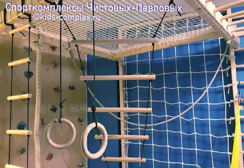 Прототип-2. Спортивный комплекс с поперечным рукоходом для прямоугольной детской комнаты