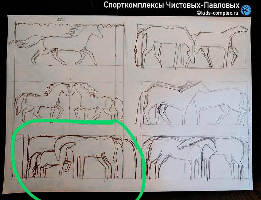 Аппликации на спортивном комплексе и детской мебели. Примеры: город для брата и лошадки для сестры